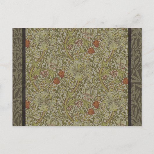 William Morris Floral lila willow art print design Postkarte (Vorderseite)