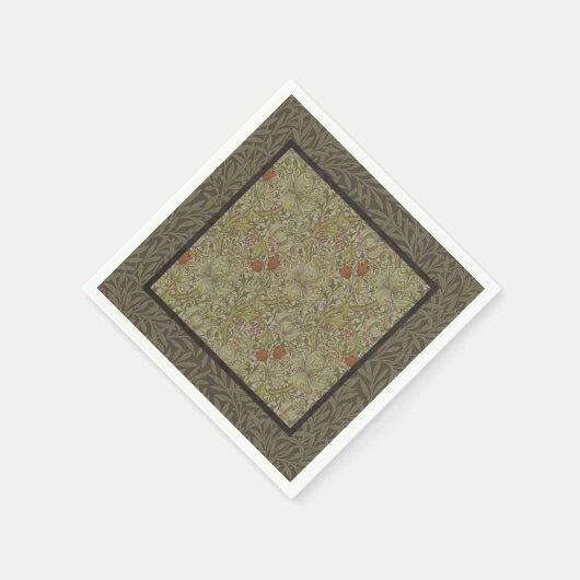 William Morris Floral lila willow art print design Serviette (Ecke)