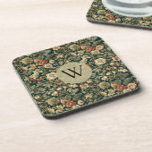 William Morris Floral Monogramm Getränkeuntersetzer (Linke Seite)