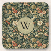 William Morris Floral Monogramm Getränkeuntersetzer (Vorderseite)