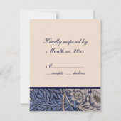 William Morris floral Muster Wedding Reply Cards RSVP Karte (Rückseite)