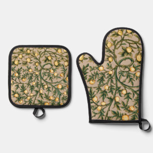 William Morris Floral Obstgarten-Blume Klassiker Ofenhandschuh & Topflappen-Set