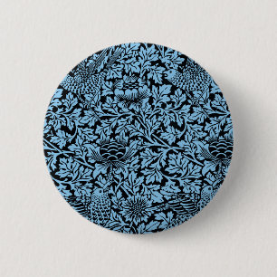 William Morris Floral Pattern Bird Anenome Button