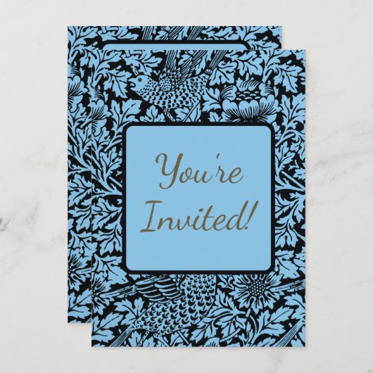 William Morris Floral Pattern Bird Anenome Einladung (Vorne/Hinten)