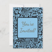 William Morris Floral Pattern Bird Anenome Einladung (Vorderseite)