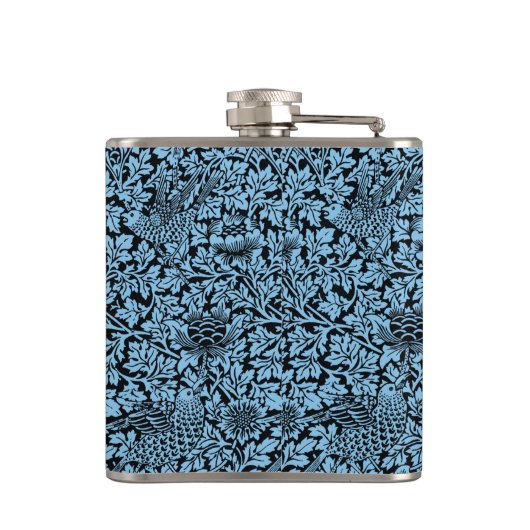 William Morris Floral Pattern Bird Anenome Flachmann (Rückseite)