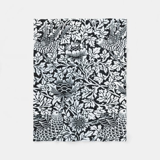 William Morris Floral Pattern Bird Anenome Fleecedecke (Vorderseite)