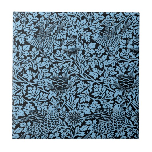 William Morris Floral Pattern Bird Anenome Fliese (Vorderseite)
