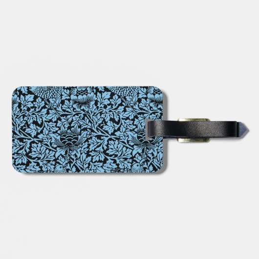 William Morris Floral Pattern Bird Anenome Gepäckanhänger (Rückseite horizontal)