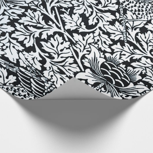 William Morris Floral Pattern Bird Anenome Geschenkpapier (Ecke)