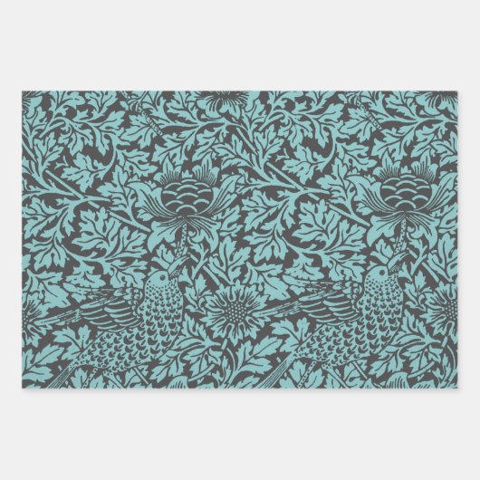 William Morris Floral Pattern Bird Anenome Geschenkpapier Set (Vorderseite 3)