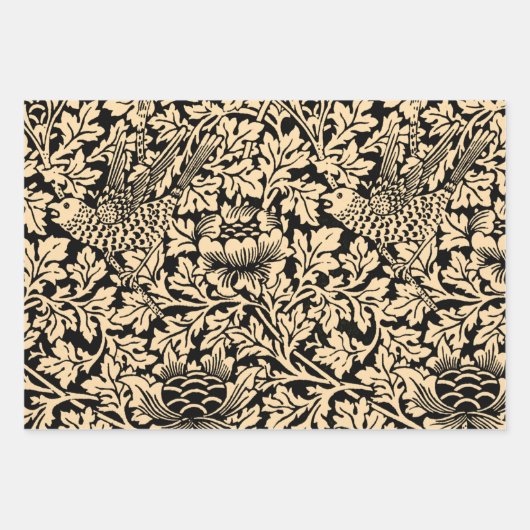 William Morris Floral Pattern Bird Anenome Geschenkpapier Set (Vorderseite 2)