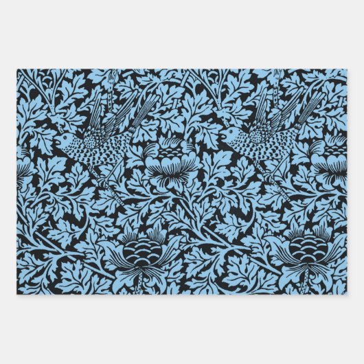 William Morris Floral Pattern Bird Anenome Geschenkpapier Set (Vorderseite)