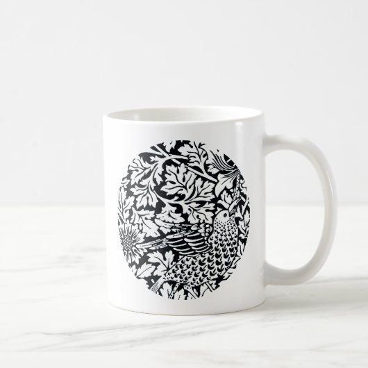 William Morris Floral Pattern Bird Anenome Kaffeetasse (Rechts)