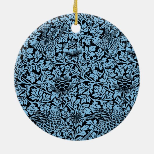 William Morris Floral Pattern Bird Anenome Keramikornament (Hinten)