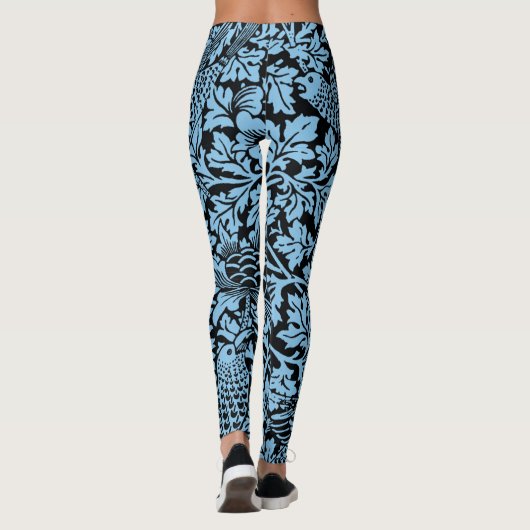 William Morris Floral Pattern Bird Anenome Leggings (Rückseite)