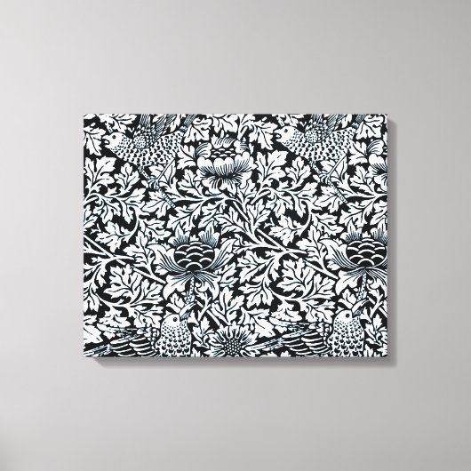 William Morris Floral Pattern Bird Anenome Leinwanddruck (Vorderseite)