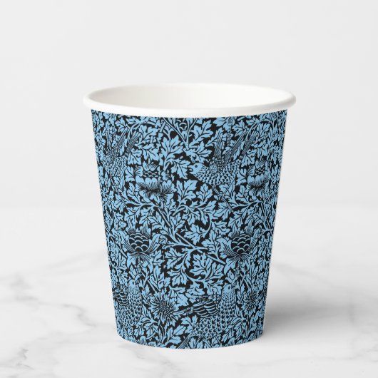 William Morris Floral Pattern Bird Anenome Pappbecher (Rückseite)