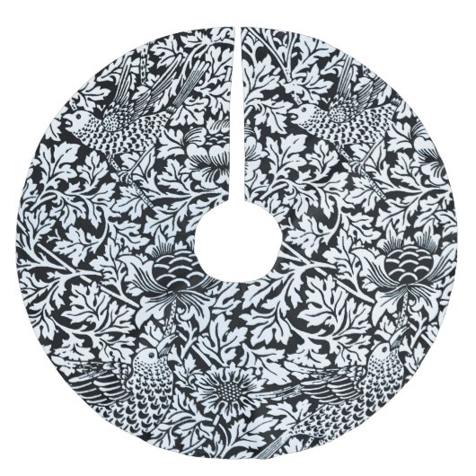 William Morris Floral Pattern Bird Anenome Polyester Weihnachtsbaumdecke (Vorderseite)