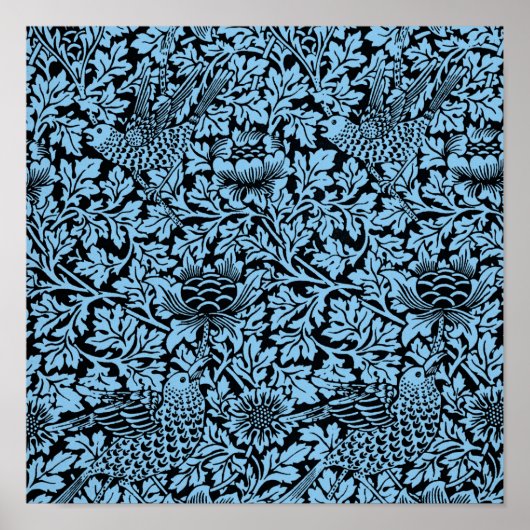 William Morris Floral Pattern Bird Anenome Poster (Vorne)