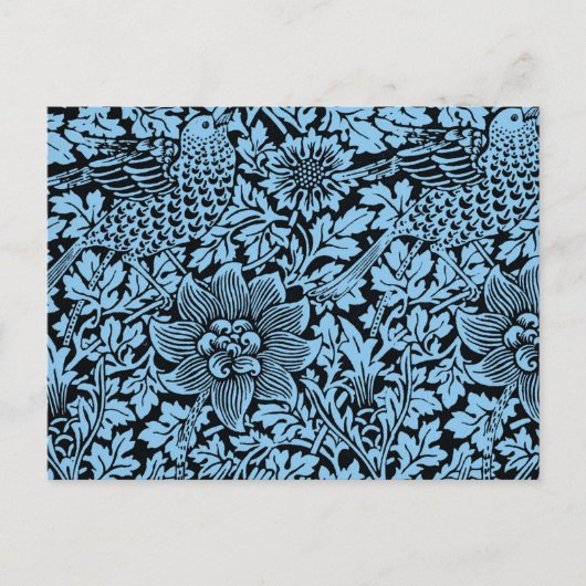 William Morris Floral Pattern Bird Anenome Postkarte (Vorderseite)