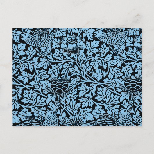 William Morris Floral Pattern Bird Anenome Postkarte (Vorderseite)