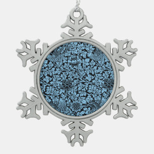 William Morris Floral Pattern Bird Anenome Schneeflocken Zinn-Ornament