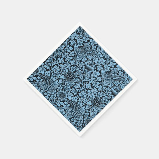 William Morris Floral Pattern Bird Anenome Serviette (Ecke)