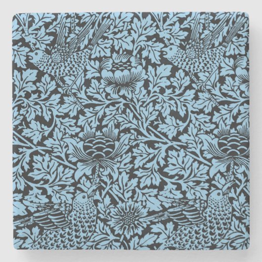 William Morris Floral Pattern Bird Anenome Steinuntersetzer (Vorderseite)