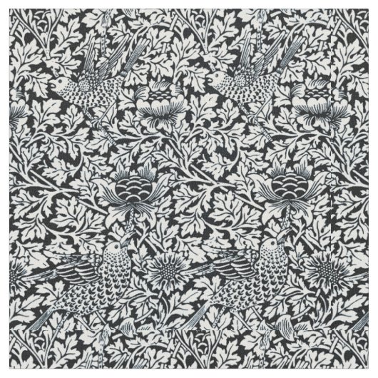 William Morris Floral Pattern Bird Anenome Stoff (Nahaufnahme)