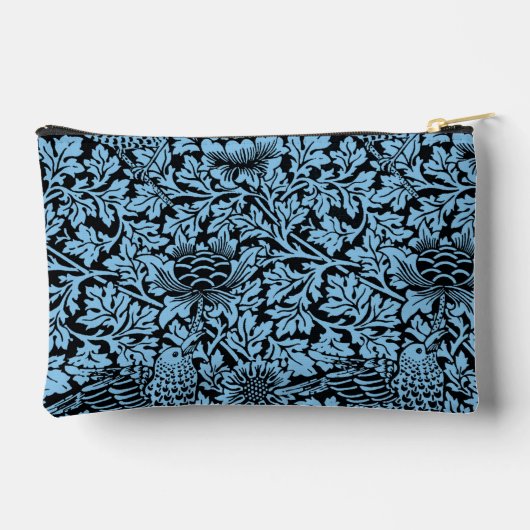 William Morris Floral Pattern Bird Anenome Zubehörtasche (Rückseite)