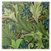 William Morris Floral Pattern Blau Gelb Grün Fliese (Vorderseite)