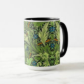 William Morris Floral Pattern Blau Gelb Grün Tasse (VorderseiteRechts)