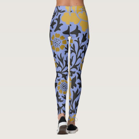 William Morris FLORAL PATTERN BLAU LEGGINGS (Rückseite)