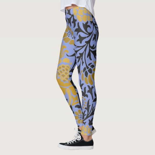 William Morris FLORAL PATTERN BLAU LEGGINGS (Links)