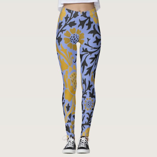 William Morris FLORAL PATTERN BLAU LEGGINGS (Vorderseite)