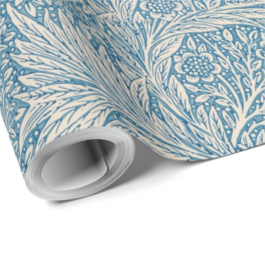 William Morris Floral Pattern Blume Blue White Geschenkpapier (Rolleneckpunkt)