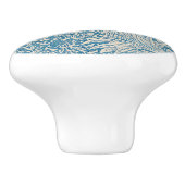 William Morris Floral Pattern Blume Blue White Keramikknauf (Seitenansicht)