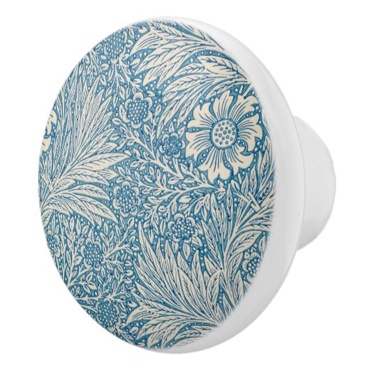 William Morris Floral Pattern Blume Blue White Keramikknauf (Rechts)