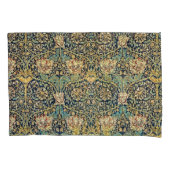 William Morris Floral Pattern Gold Turquoise Red Kissenbezug (Vorderseite-Links)