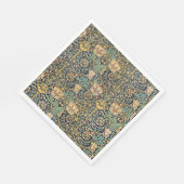 William Morris Floral Pattern Gold Turquoise Red Serviette (Ecke)