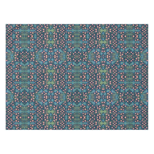 William Morris Floral Pattern Harebell, Blue Pink Tischdecke (Vorderseite (Horizontal))