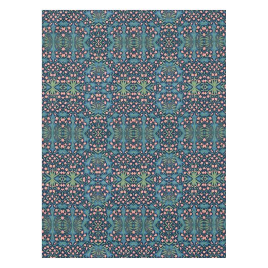 William Morris Floral Pattern Harebell, Blue Pink Tischdecke (Vorderseite)