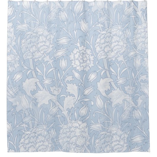 William Morris Floral Pattern in Blue Duschvorhang (Vorderseite)