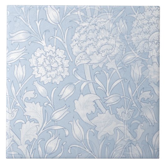 William Morris Floral Pattern in Blue Fliese (Vorderseite)