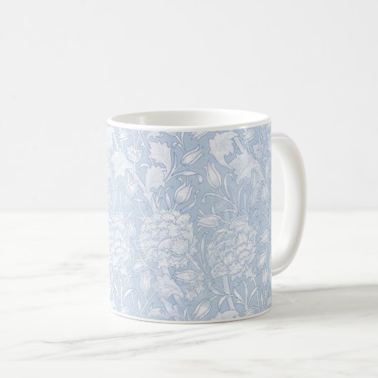 William Morris Floral Pattern in Blue Kaffeetasse (VorderseiteRechts)