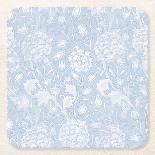 William Morris Floral Pattern in Blue Rechteckiger Pappuntersetzer (Vorderseite)