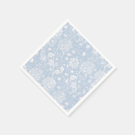 William Morris Floral Pattern in Blue Serviette (Ecke)