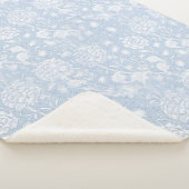 William Morris Floral Pattern in Blue Sherpadecke (3/4)