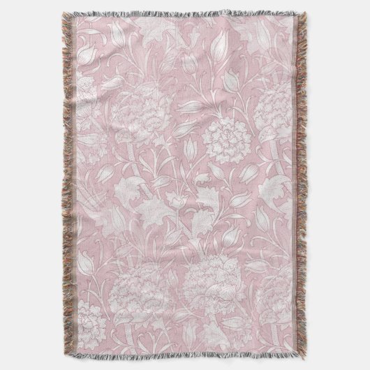 William Morris Floral Pattern in Pink Decke (Vorderseite Vertikal)